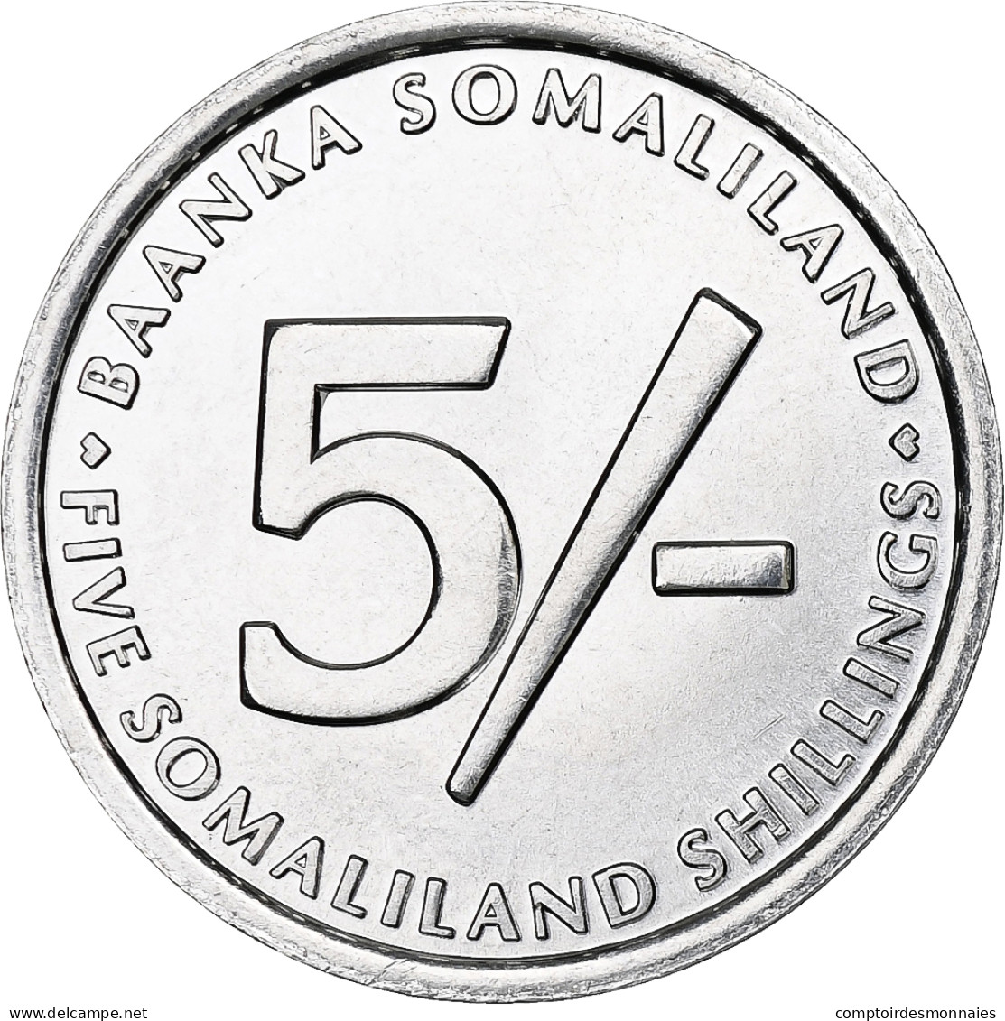 Somaliland, 5 Shillings, 2002, Aluminium, SPL, KM:5 - Ciad