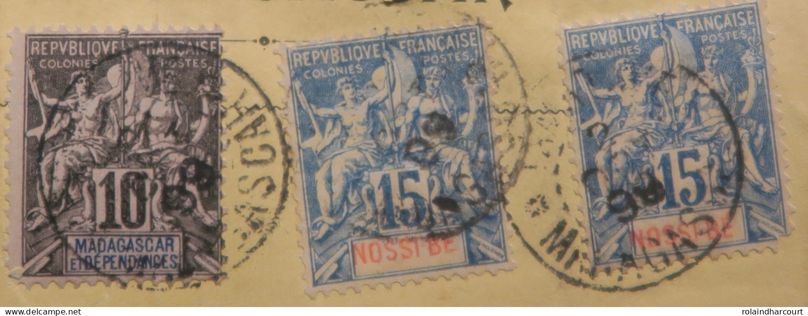 LP3972/456 - COLONIES FRANÇAISES - 1898 - NOSSI-BE - N°32 (x2)/ MADAGASCAR - N°32 - CàD : MADAGASCAR TAMATAVE 2 OCT 1898 - Used Stamps