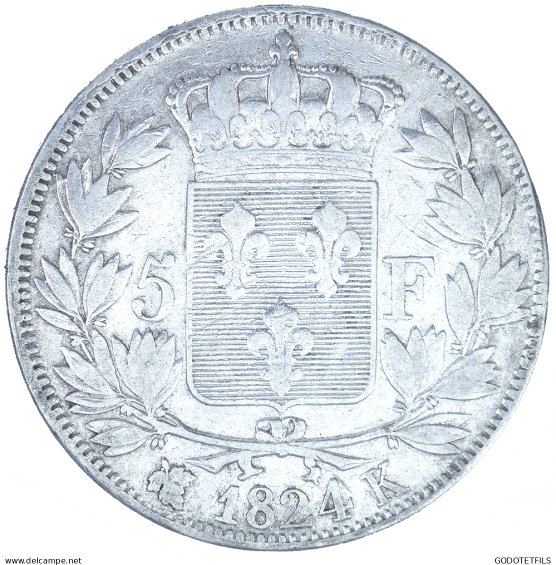 Louis XVIII-5 Francs 1824 Bordeaux - 5 Francs