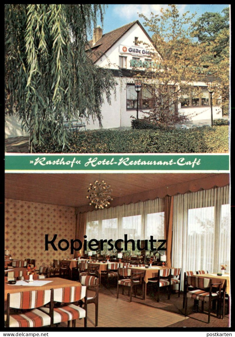 ÄLTERE POSTKARTE WOLFSBURG DETMERODE RASTHOF HOTEL RESTAURANT CAFÉ RATSKELLER EDEL PILS LANDKARTE AK Cpa Postcard - Wolfsburg