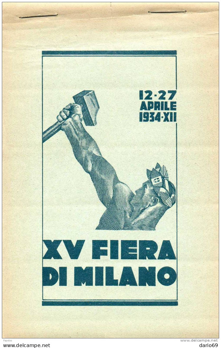 12-27 APRILE 1934 XII  XV FIERA DI MILANO  LIBRETTO CON 50 PEZZI - Publicity