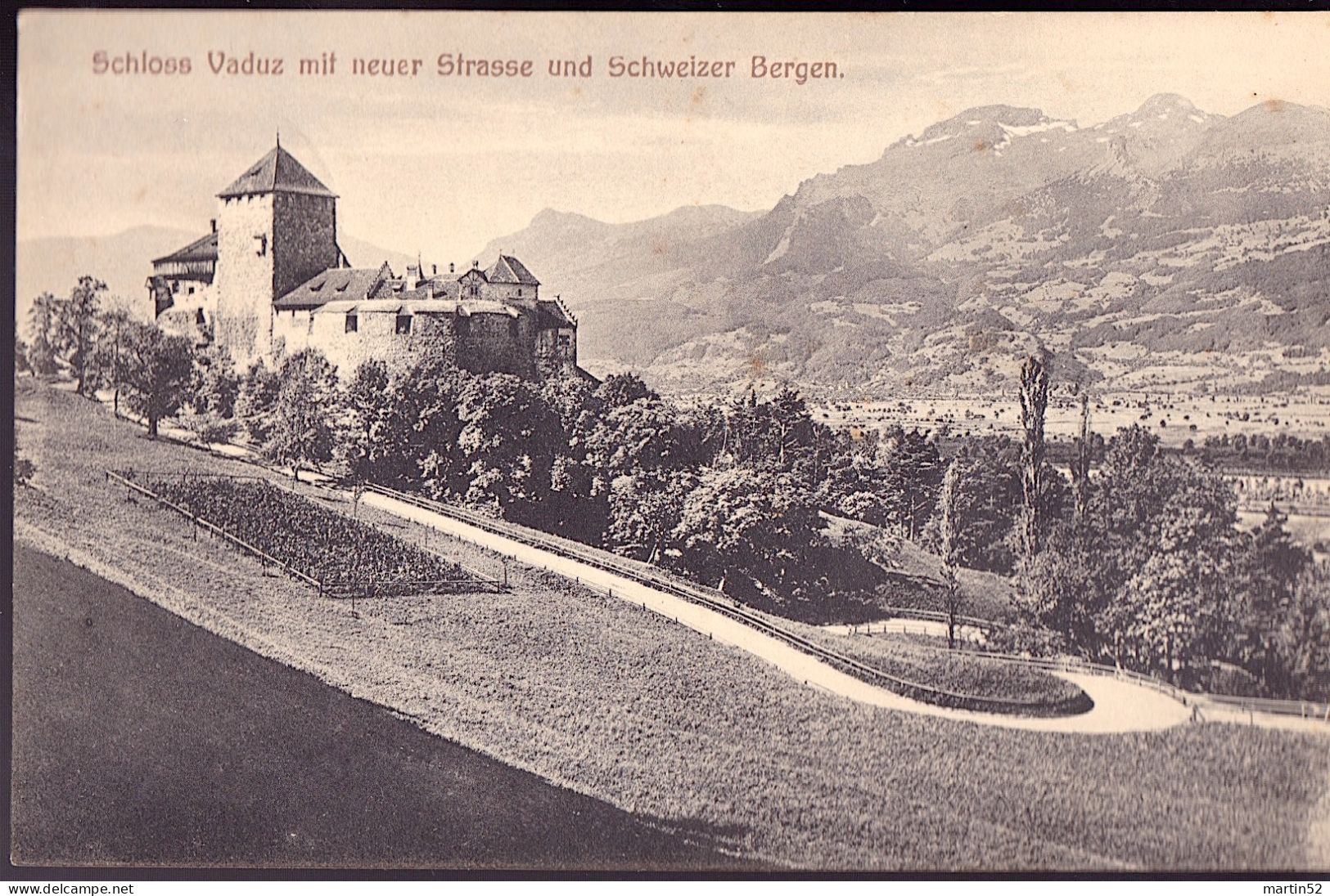 Liechtenstein 1920: Schloss Vaduz Mit Neuer Strasse Und Schweizer Bergen Fürsten Johann 10 HELLER N°6 ⊙ VADUZ 26.VIII.20 - Lettres & Documents