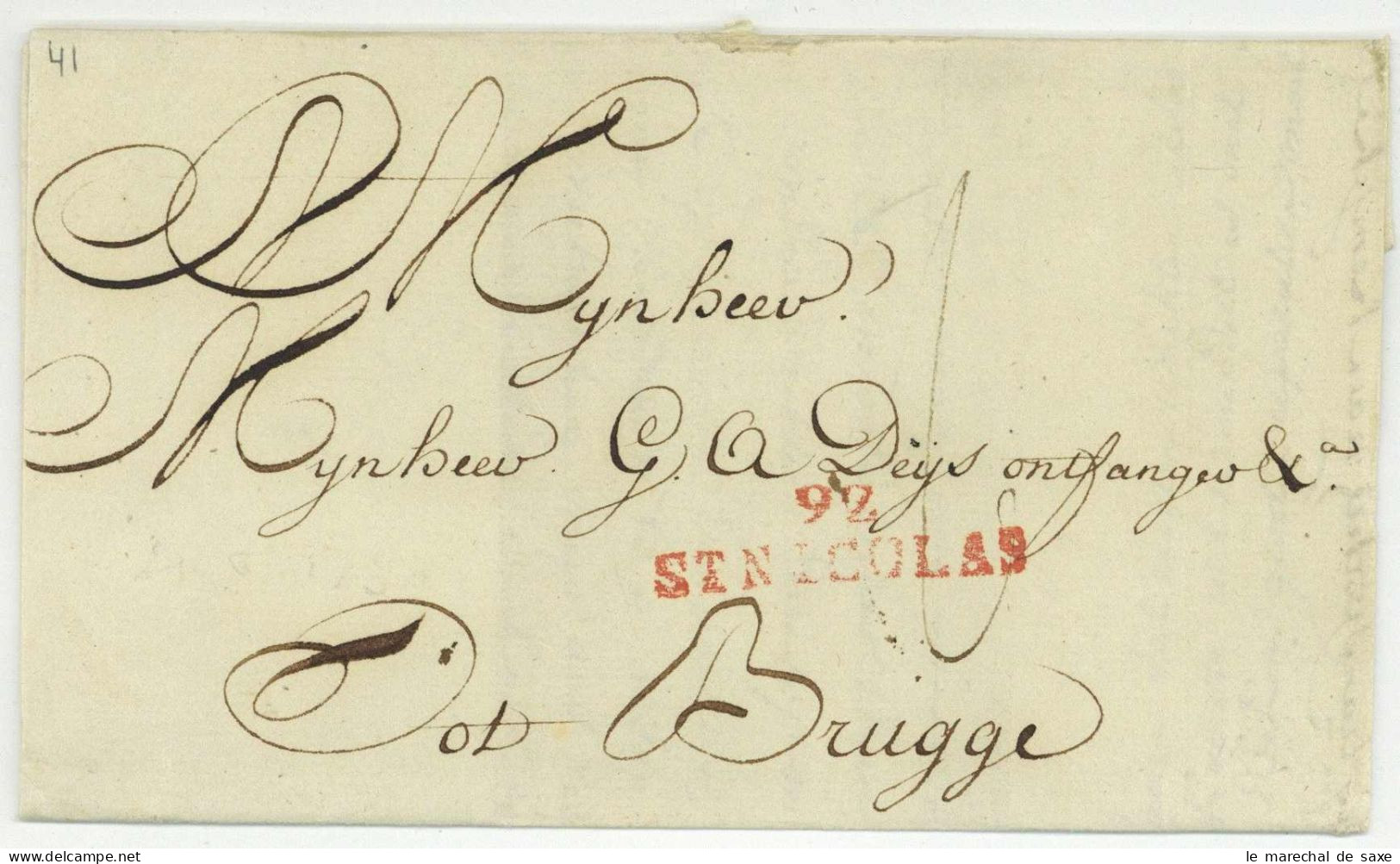 92 ST NICOLAS Pour Bruges Brugge 1798 Vandevoorde Departement De L'Escaut - 1792-1815: Conquered Departments