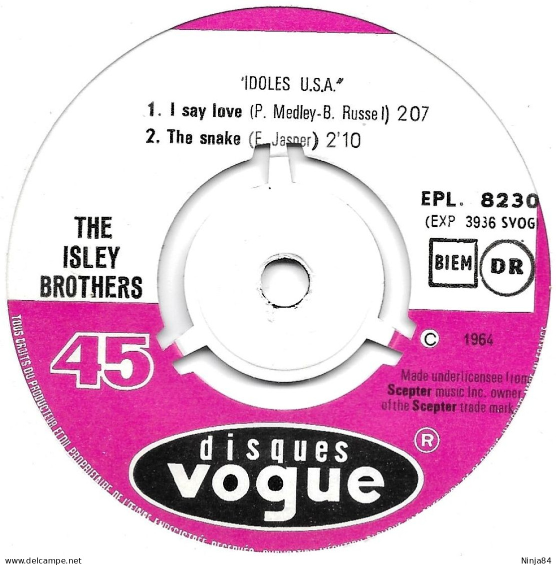 EP 45 RPM (7")  The Isley Brothers  "  I Say Love  " - Soul - R&B