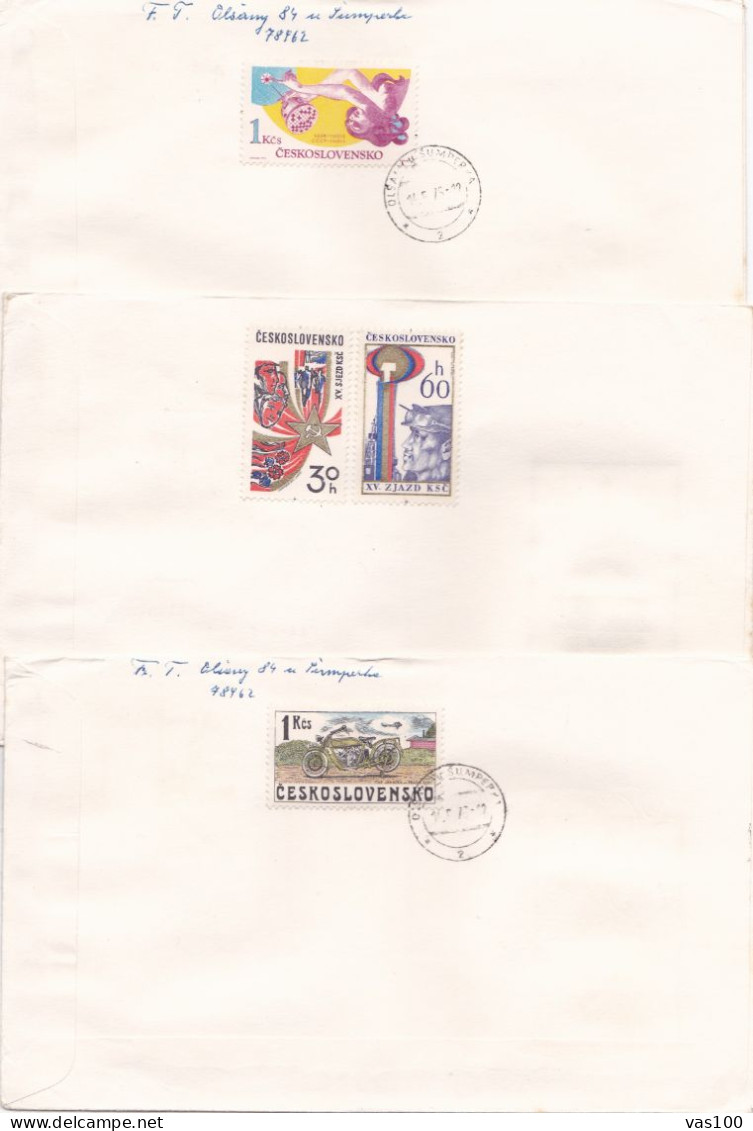 STRAZXICE 3 COVERS FDC  CIRCULATED 1977 Tchécoslovaquie - Storia Postale