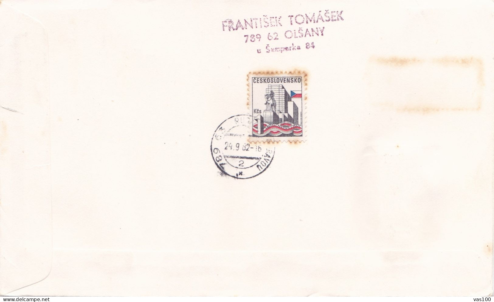 TISKOPIS   COVERS FDC  CIRCULATED 1982 Tchécoslovaquie - Briefe U. Dokumente