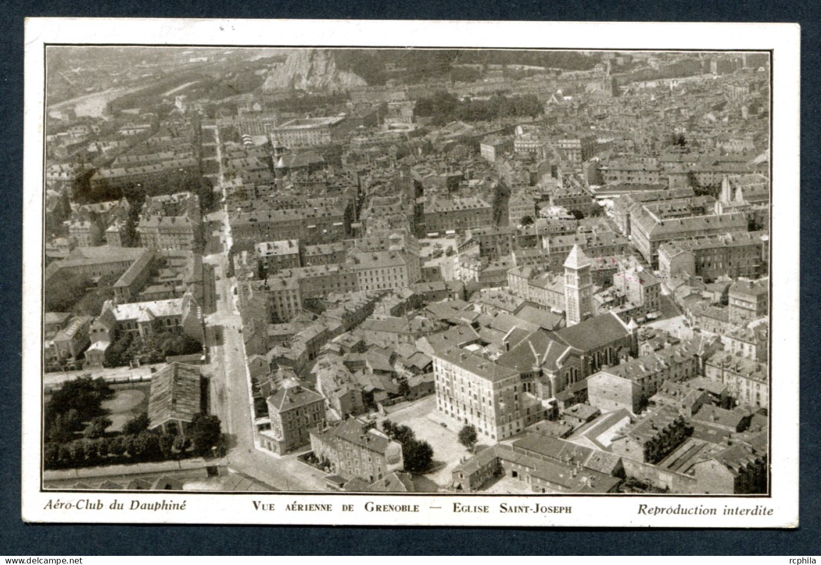 RC 26749 FRANCE 1936 GRENOBLE PREMIER SERVICE POSTAL AERIEN SUR CARTE POSTALE - 1927-1959 Brieven & Documenten