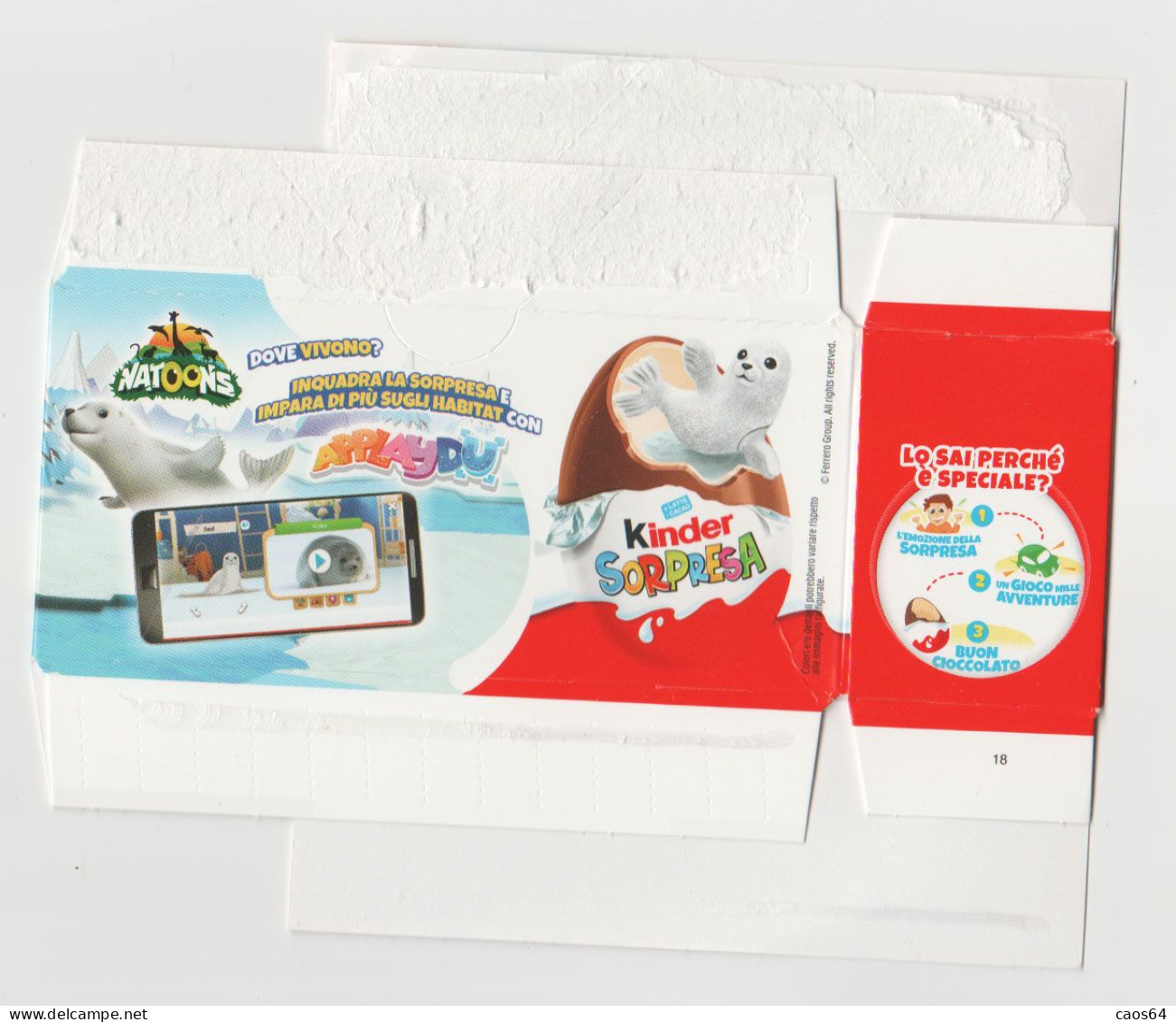 NATOONS KINDER SORPRESA  ITALY SCATOLA BOX - Other & Unclassified