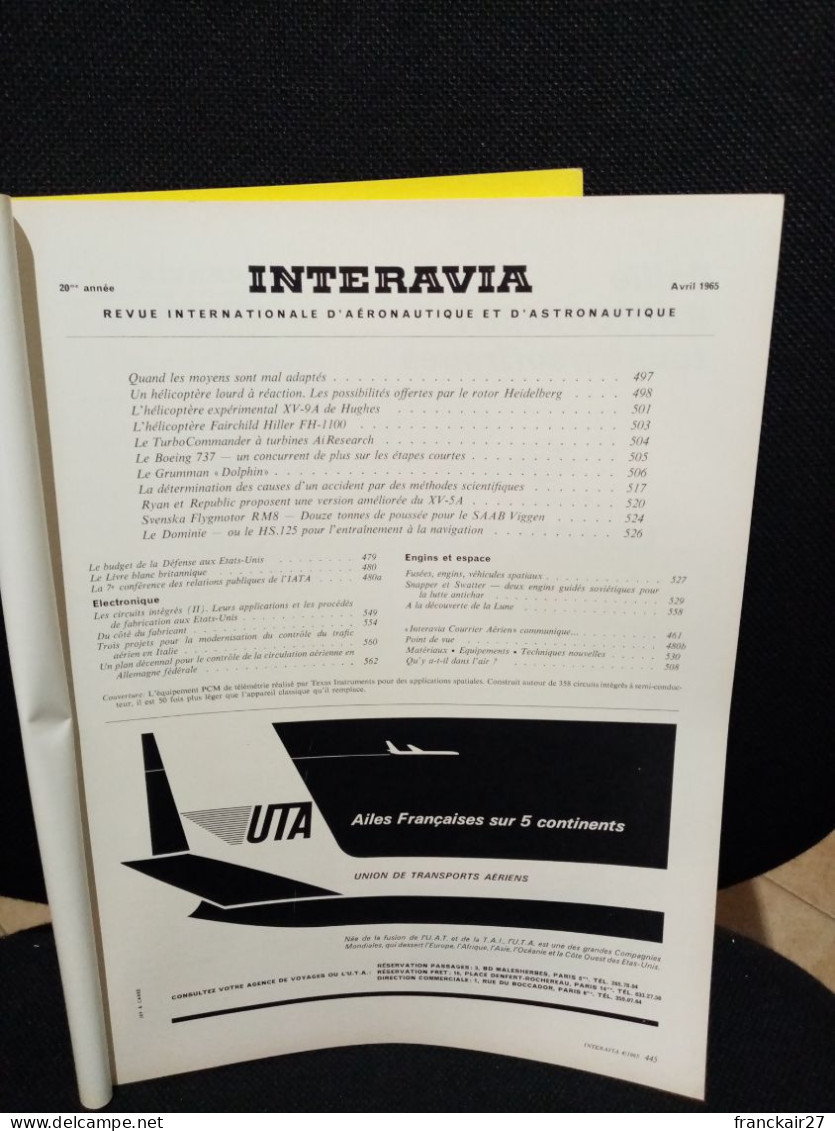 INTERAVIA 4/1965 Revue Internationale Aéronautique Astronautique Electronique - Aviation