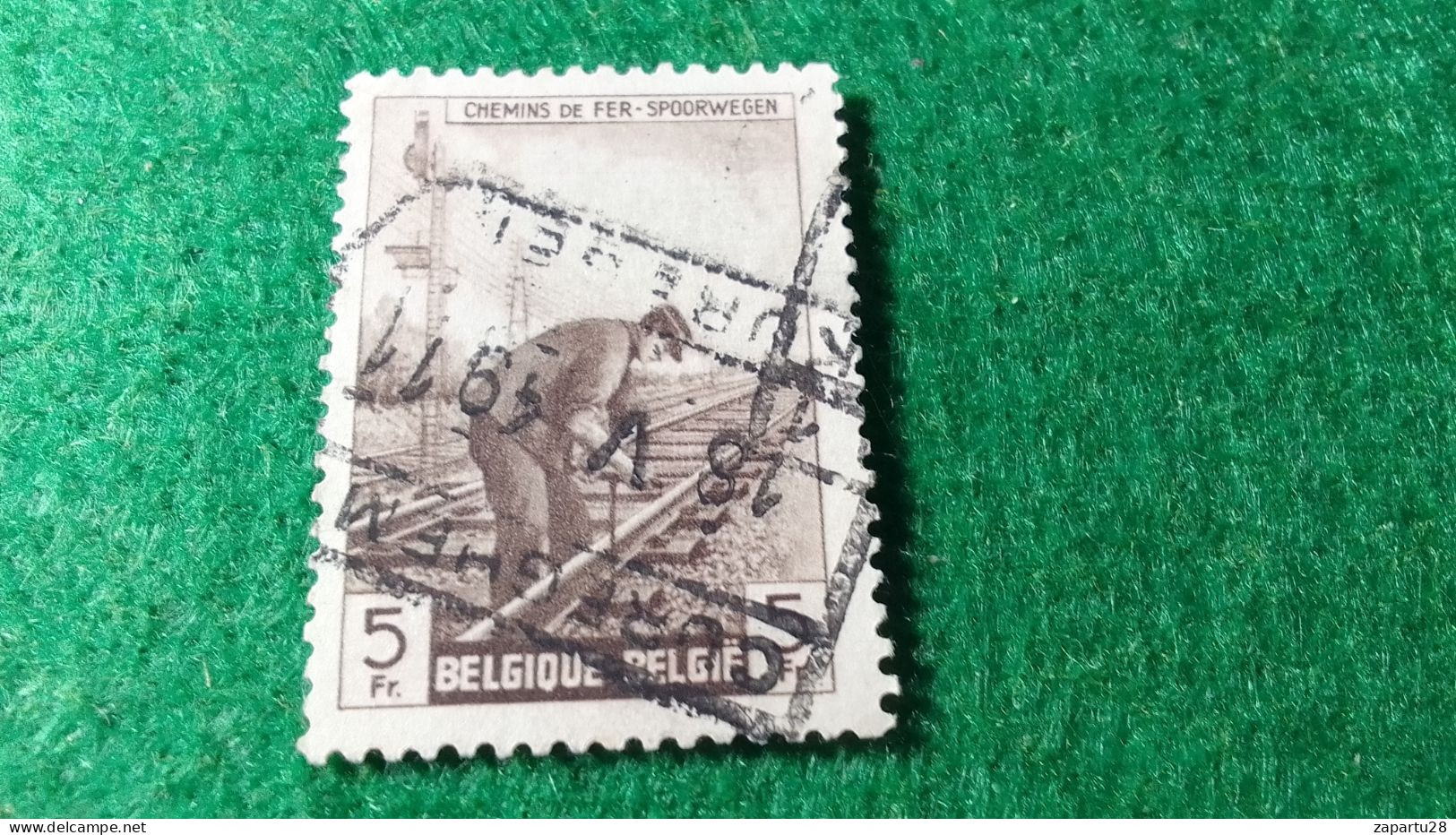 BELÇİKA-   DEMİRYOLU PAKET  POSTASI --1952-87-  5 FR.   DAMGALI - Gebraucht