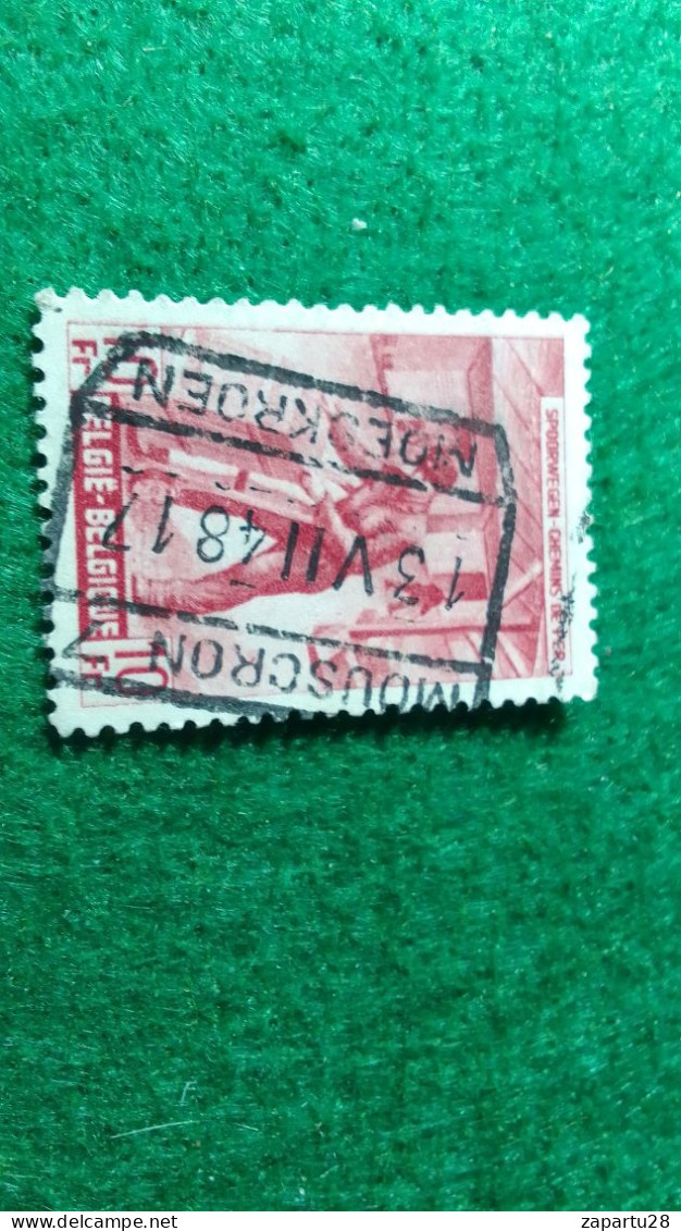 BELÇİKA-   DEMİRYOLU PAKET  POSTASI --1952-87-  10 FR.   DAMGALI - Used