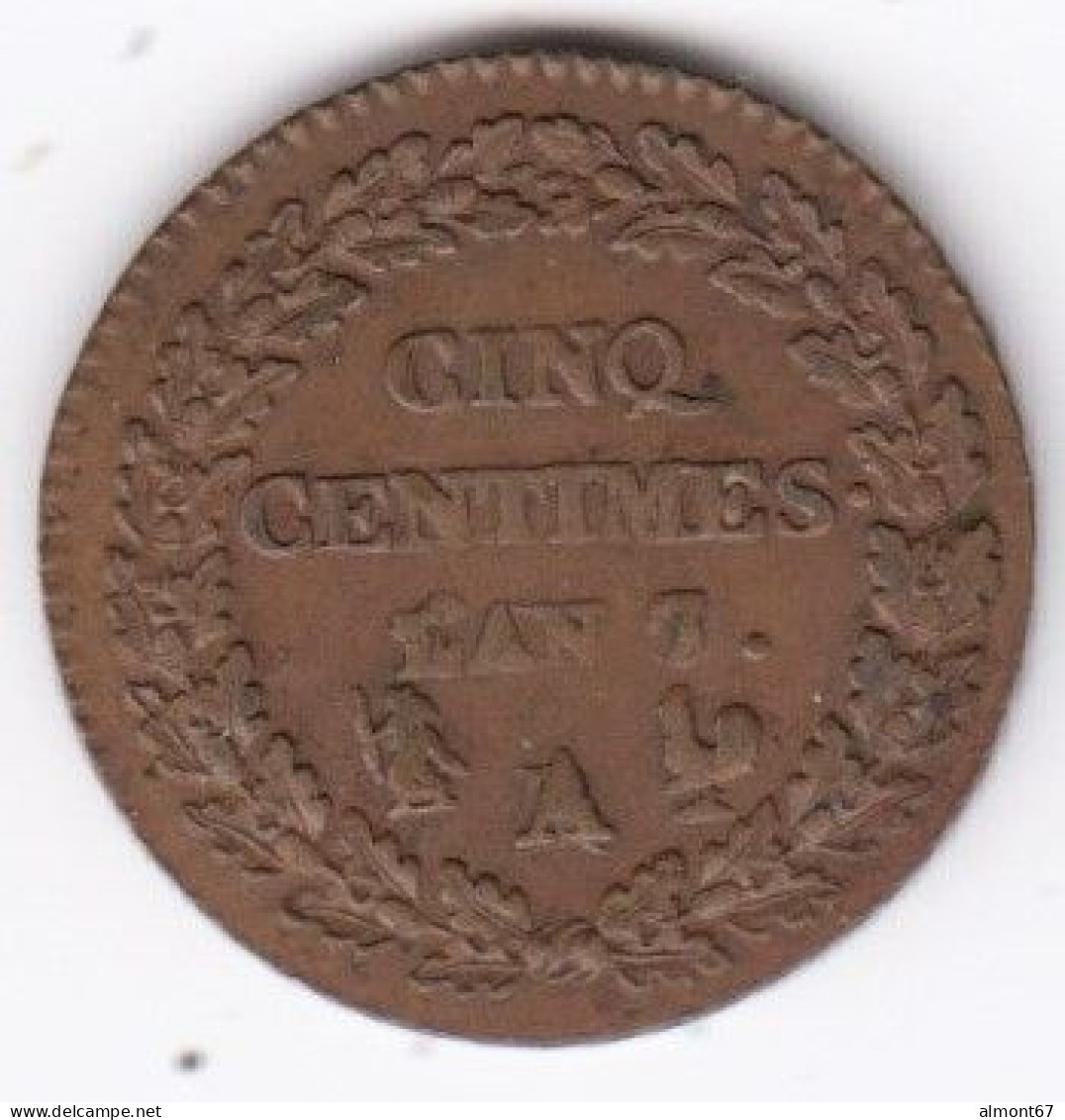 DUPRE - 5 Centimes  An 7 A - Variété 7/5 Et A/R - 5 Centimes