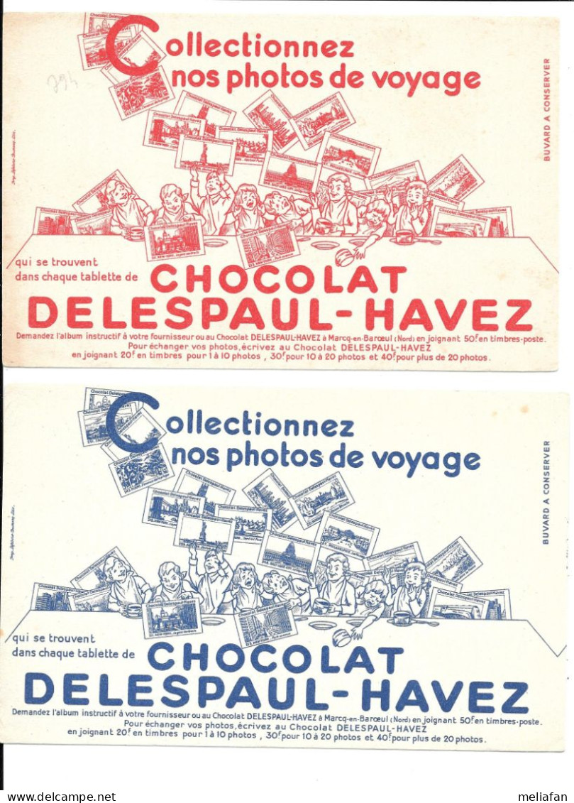 GF2361 - 5 BUVARDS CHOCOLAT DELESPAUL HAVEZ - COLLECTION DES PHOTOS POUR ALBUMS VOAYGES - Chocolade En Cacao