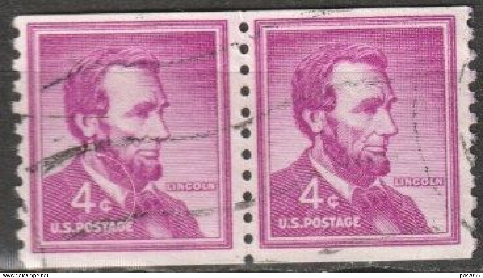 USA 1954  Mi-Nr.657 Paar O Gestempelt Rollenmarke Abraham Lincoln ( U 59) Günstige Versandkosten - Coils & Coil Singles