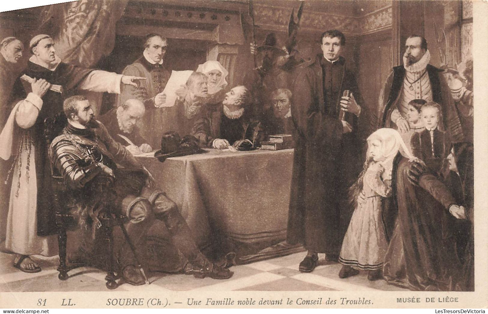 BELGIQUE - Musée De Liège - Soubre - Une Famille De Noble Devant Le Conseil Des Troubles - Carte Postale Ancienne - Other & Unclassified