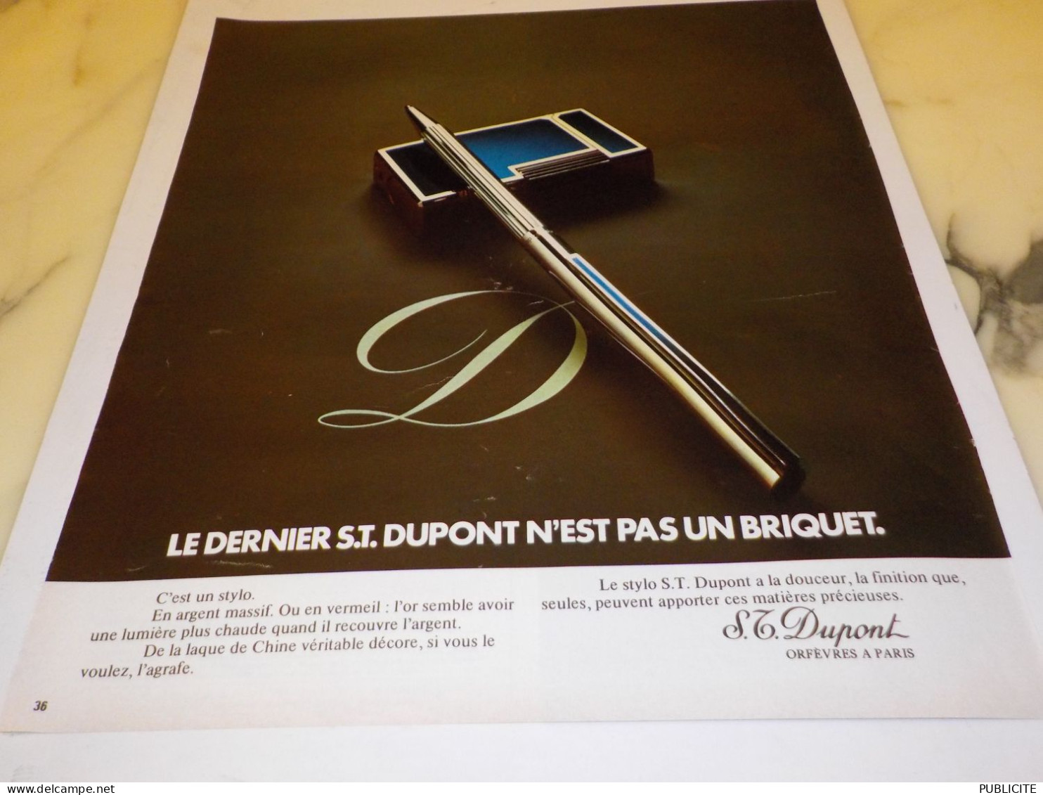 ANCIENNE PUBLICITE DERNIER ST DUPONT 1973 - Other & Unclassified