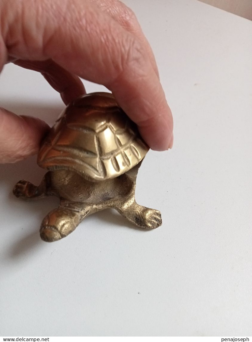 statuette tortue en laiton 10 cm x 9 cm