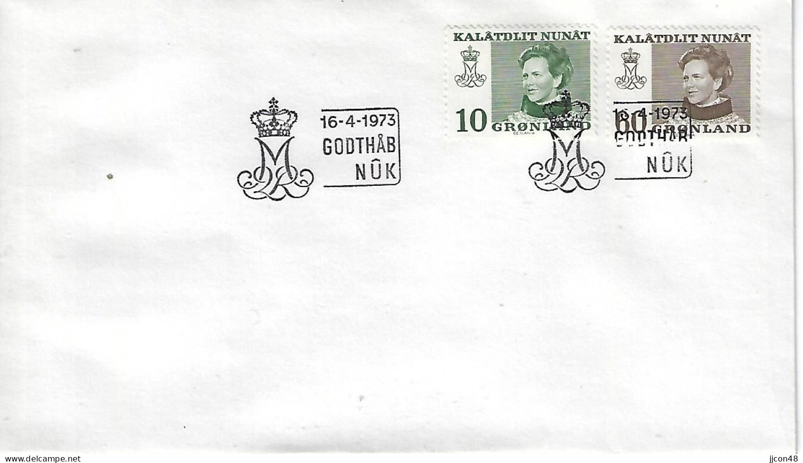 Greenland 1973  Konigen Margarethe (o) Mi.84-85 FDC - FDC