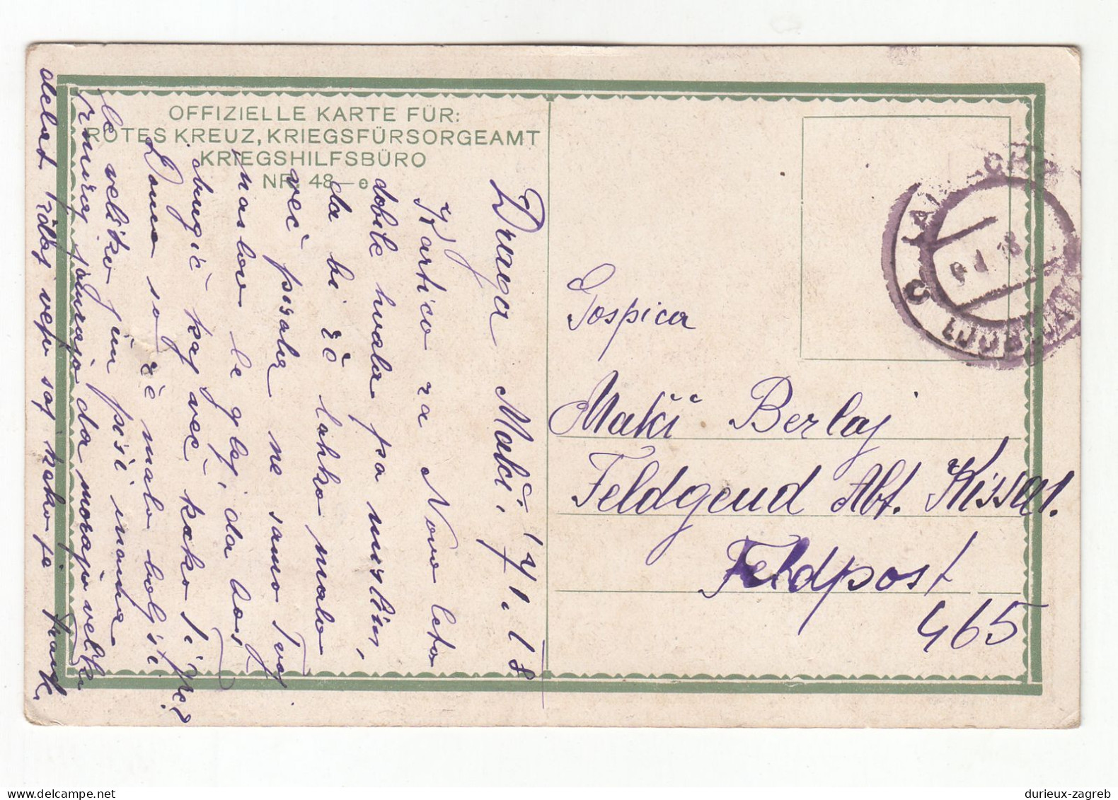 Ernst Kutzer: The Couple Says Goodbye Old Postcard Posted Feldpost 1918 Ljubljana PT200115* - Kutzer, Ernst