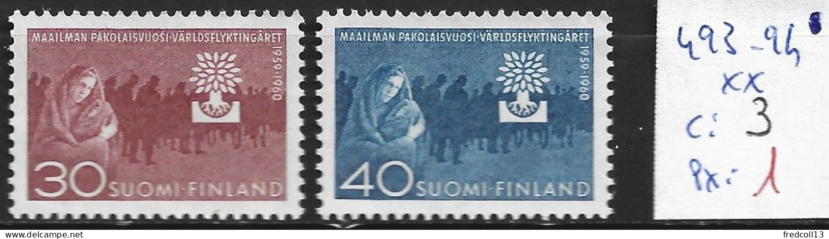 FINLANDE 493-94 ** Côte 3 € - Réfugiés