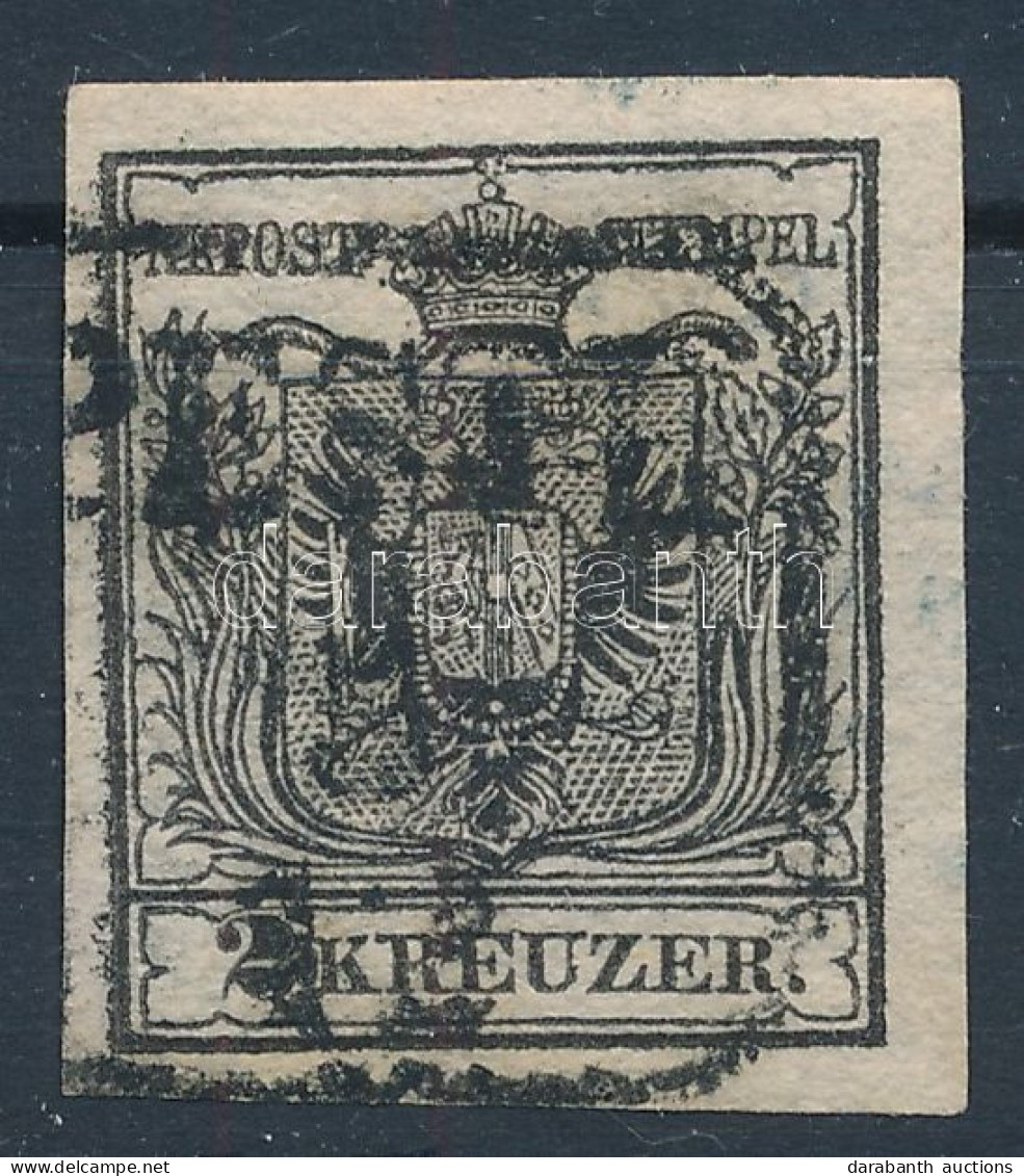 O 1850 2kr HP IIIa Mélyfekete Bélyeg Jó / Szép Szélekkel, ívszéli Nyomat "PESTH" Certificate: Steiner - Sonstige & Ohne Zuordnung