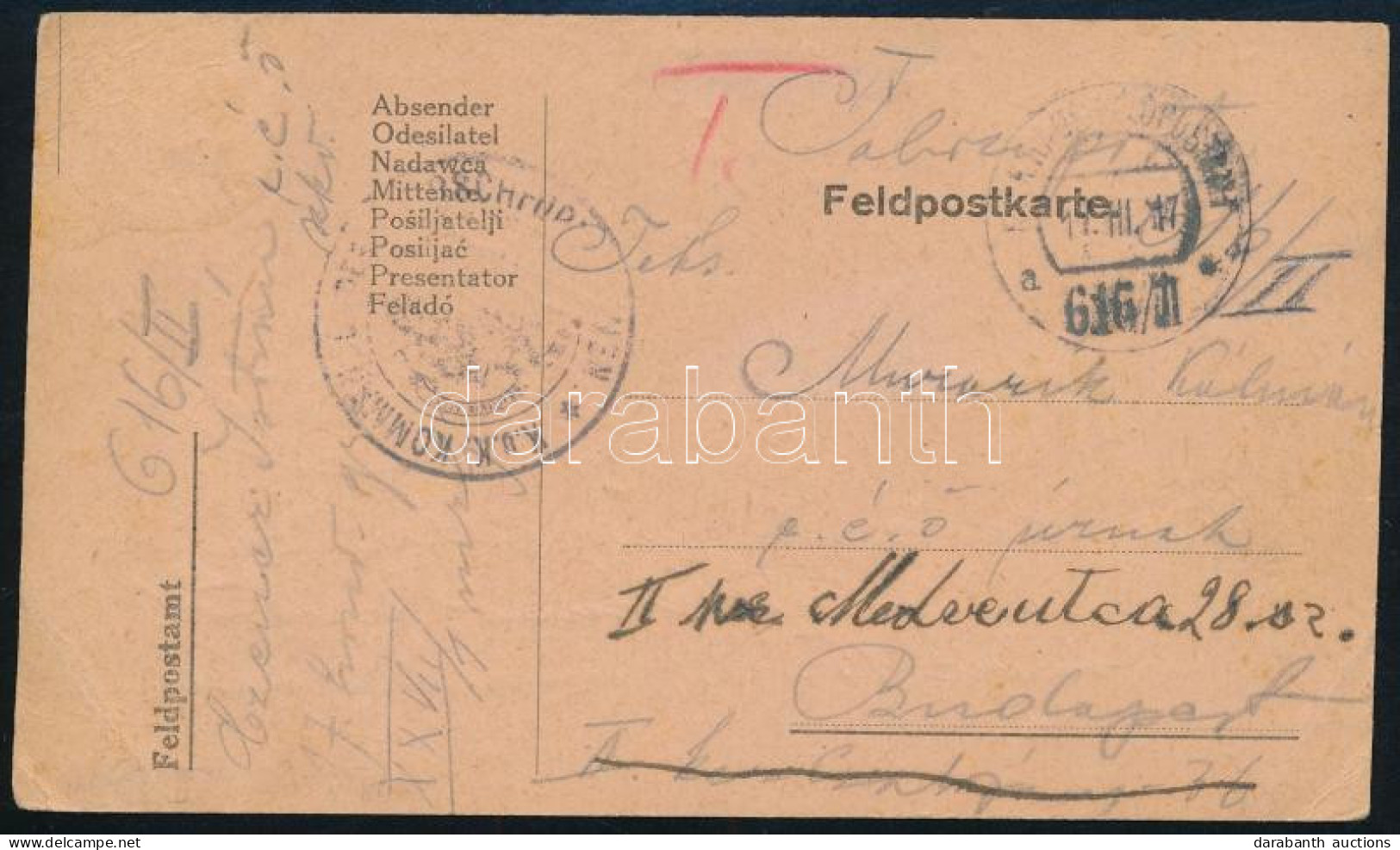 1917 Tábori Posta Levelezőlap / Field Postcard "TP 616/ II A" (Gudlin 150 P) - Other & Unclassified