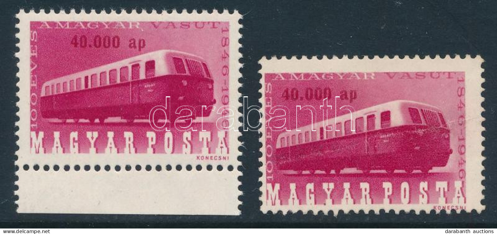 (*) 1946 Vasútjubileum 40 Ezer AP Az értékszám 4 Mm Eltolódásával + Támpéldány - Other & Unclassified