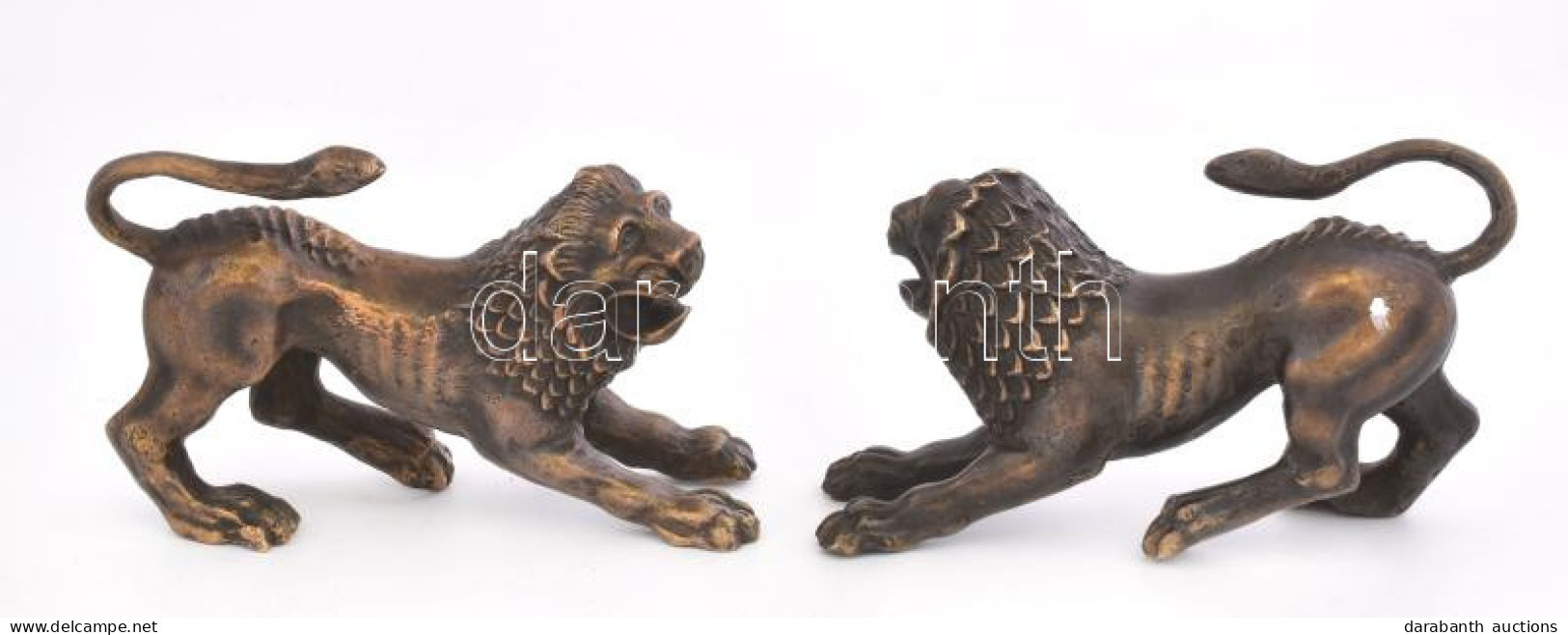 2 Db Bronz Tigris Pár, 10x18 Cm - Other & Unclassified