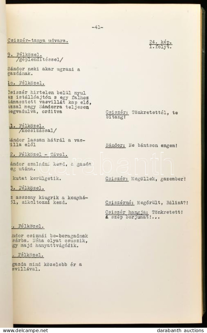 1959 Darvas József: Tűzvirág. Forgatókönyv. Bp., 1959, Hunnia Filmstudió, (1)+VI+145 P. Egészvászon-kötésben. Megjelent  - Non Classés