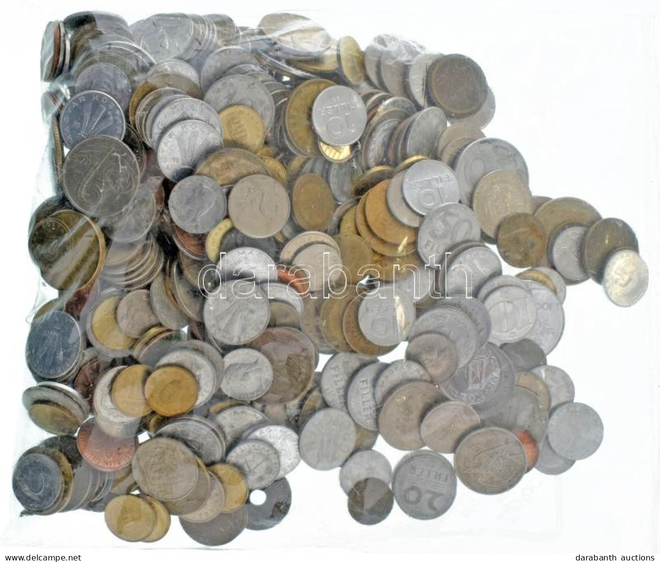 Vegyes, Magyar és Külföldi érmetétel Mintegy ~1kg Súlyban, T:vegyes Mixed, Hungarian And Foreign Coin Lot (~1kg) C:mixed - Non Classés