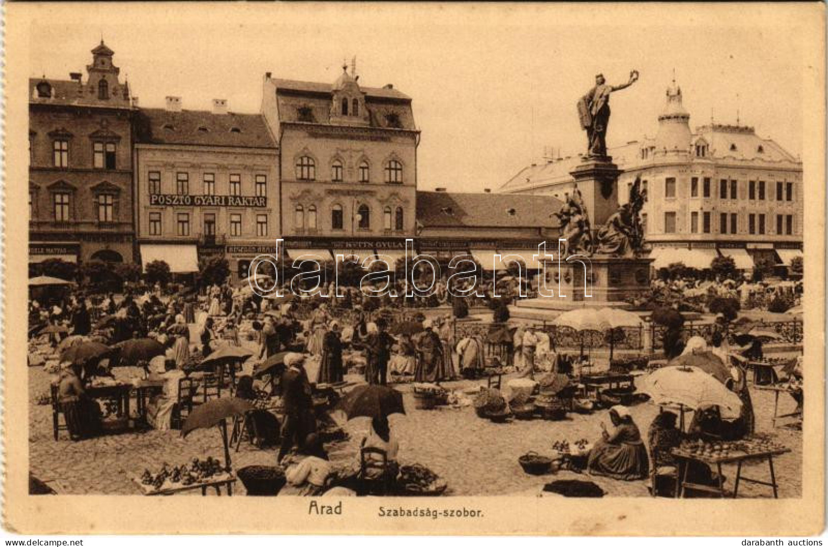 ** T1/T2 Arad, Szabadság Szobor, Piac, Posztó Gyári Raktár, Angele Mátyás, Rosenberg, Hegedűs Ármin, Kuttn Gyula üzlete, - Zonder Classificatie