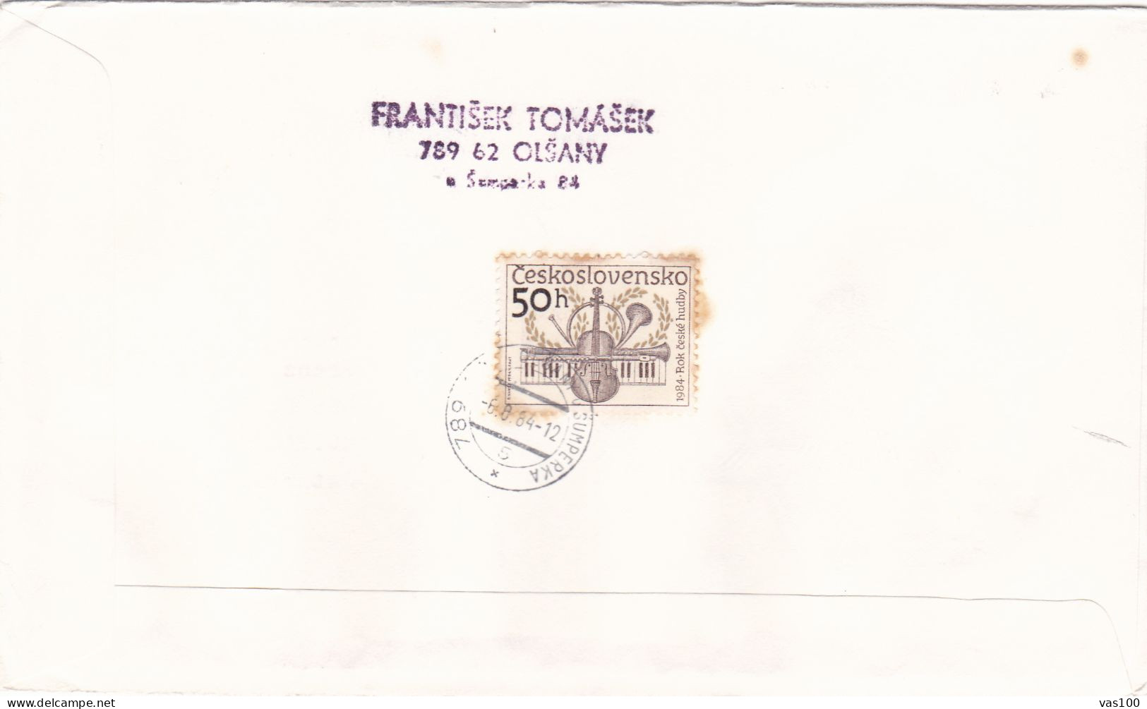 THE MUSIC 2  COVERS  FDC  CIRCULATED 1984 Tchécoslovaquie - Briefe U. Dokumente