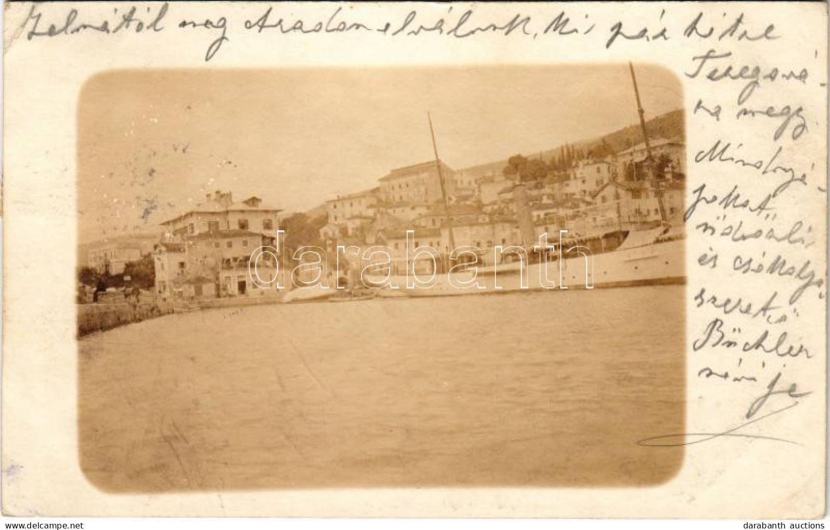 T2/T3 1913 Abbazia, Opatija; Látkép Hajóval / General View, Ship, Photo (EK) - Zonder Classificatie