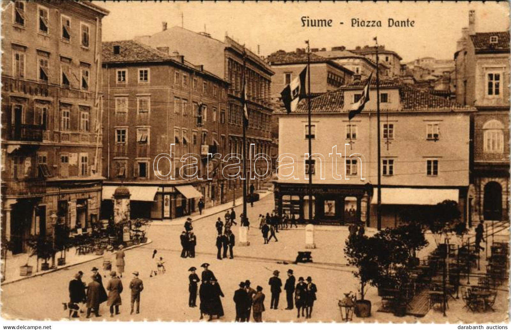 * T2/T3 Fiume, Rijeka; Piazza Dante, Lloyd / Square, Shops (EK) - Non Classés