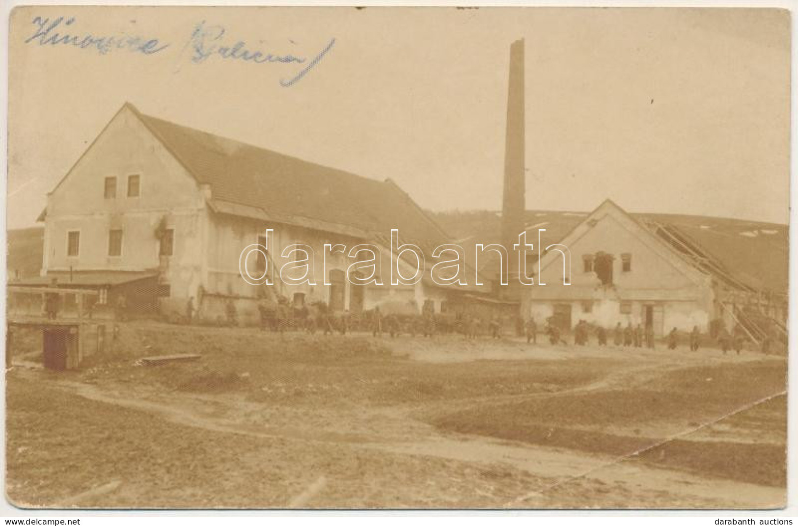 * T3/T4 Hynovychi, Hinowice (Galicia); WWI Military, Soldiers At The Factory. Photo (EB) - Non Classés