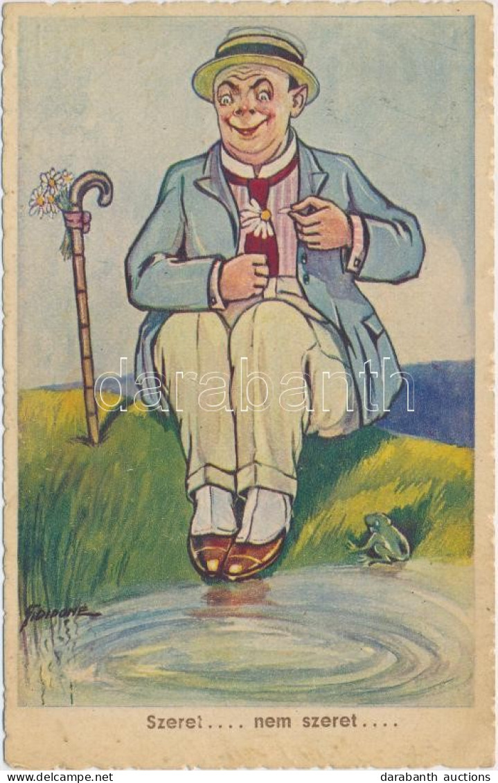 T2/T3 Szeret, Nem Szeret / Gentleman With Flowers, Frog, Humour, Cecami N. 516. S: S. Didone - Non Classés