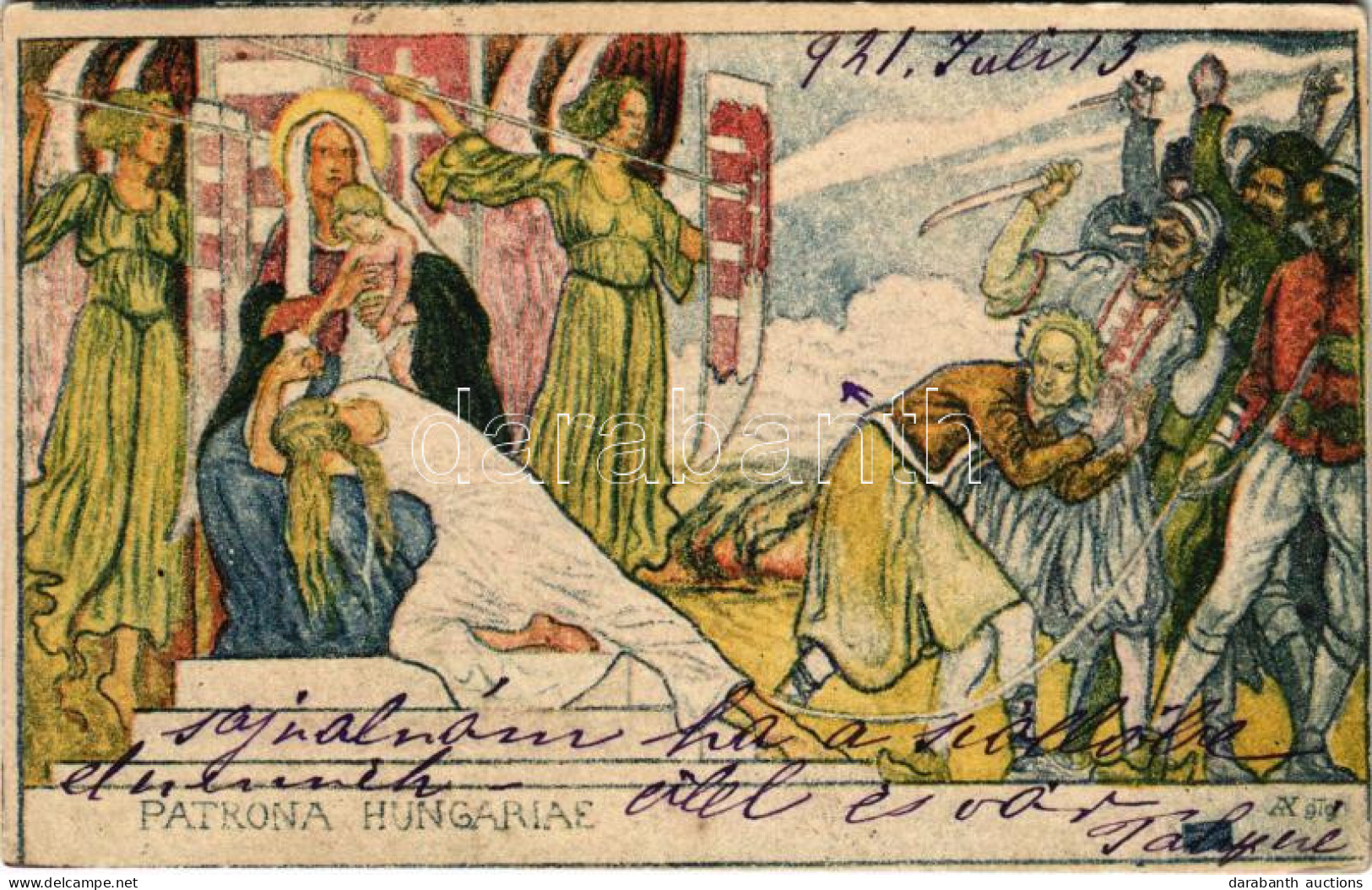 T2/T3 1921 Patrona Hungariae. Kiadja Magyarország Területi Épségének Védelmi Ligája / Hungarian Irredenta Propaganda, Tr - Non Classés