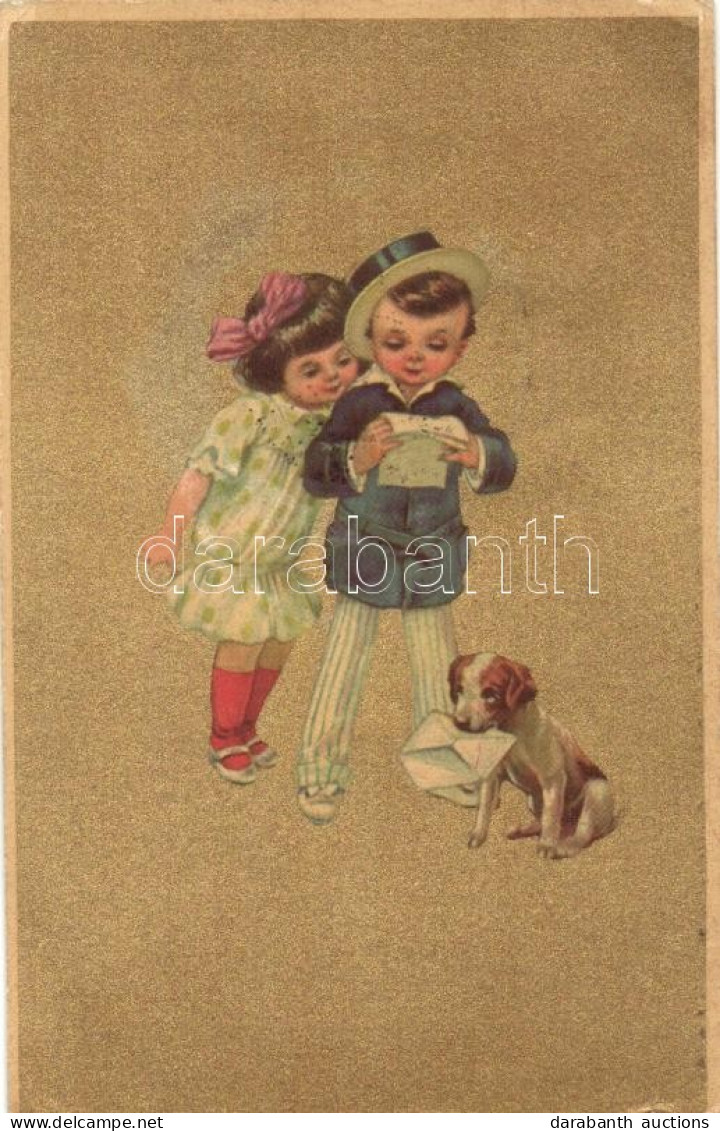 T2/T3 Gold Italian Art Postcard, Children, Anna & Gasparini 103-3. (EK) - Non Classés