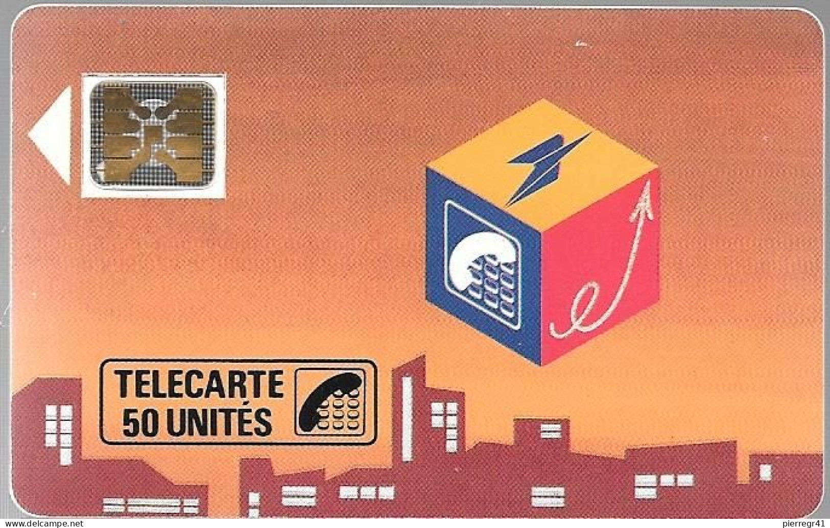 CARTE²-PUCE-PRIVEE-D-50U-D48-Sc4on-1990-MINISTERE PTT-LOGO-CUBE-5000Ex-V° 6Pe 104042-1/2 Hors Cadre Bas-Utilisé-TBE - Telefoonkaarten Voor Particulieren