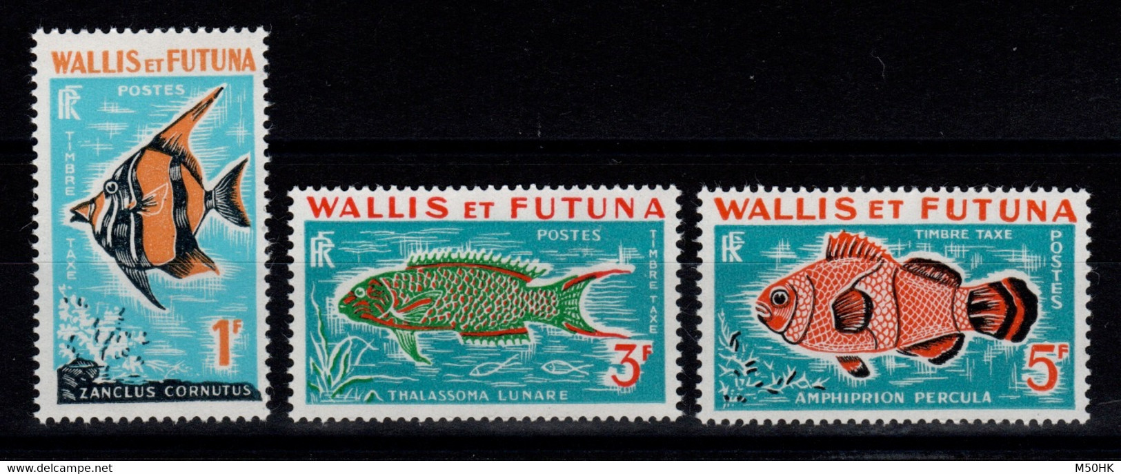 PROMOTION - Wallis & Futuna - Taxe YV 37 à 39 N** MNH Luxe , Poissons , Cote 6 Euros - Strafport