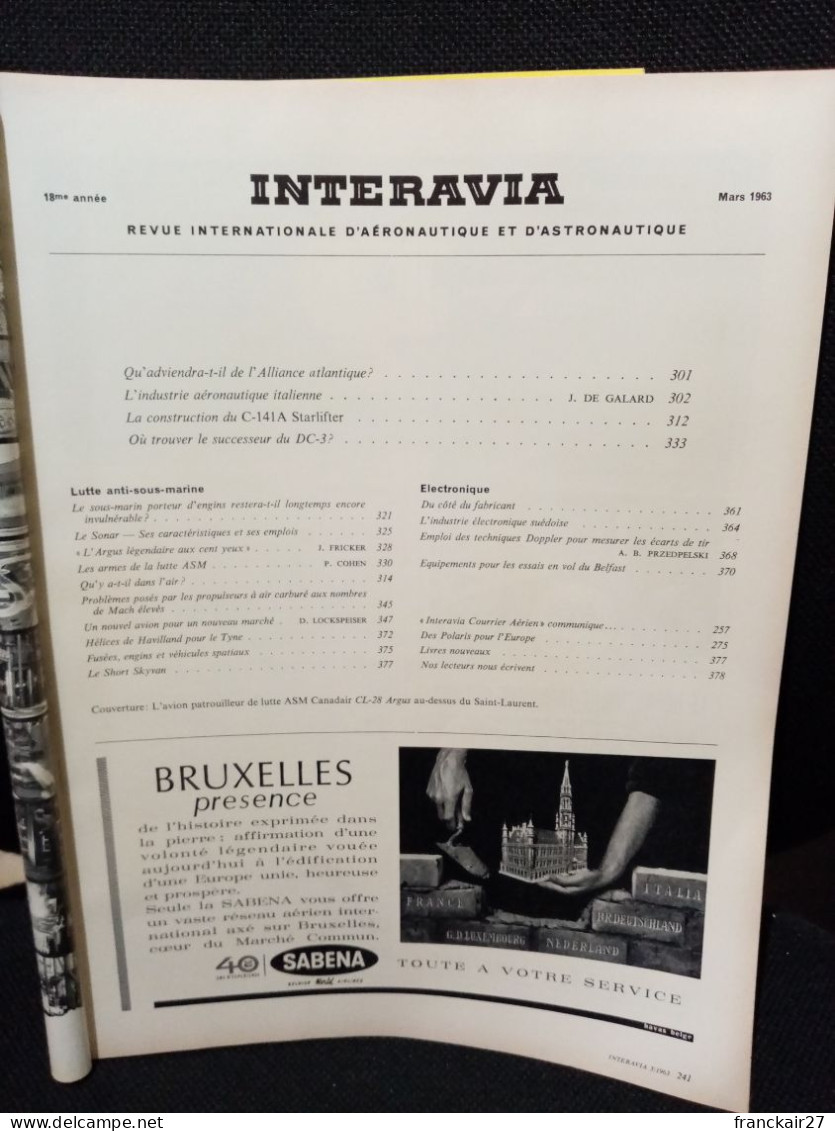 INTERAVIA 3/1963 Revue Internationale Aéronautique Astronautique Electronique - Luftfahrt & Flugwesen