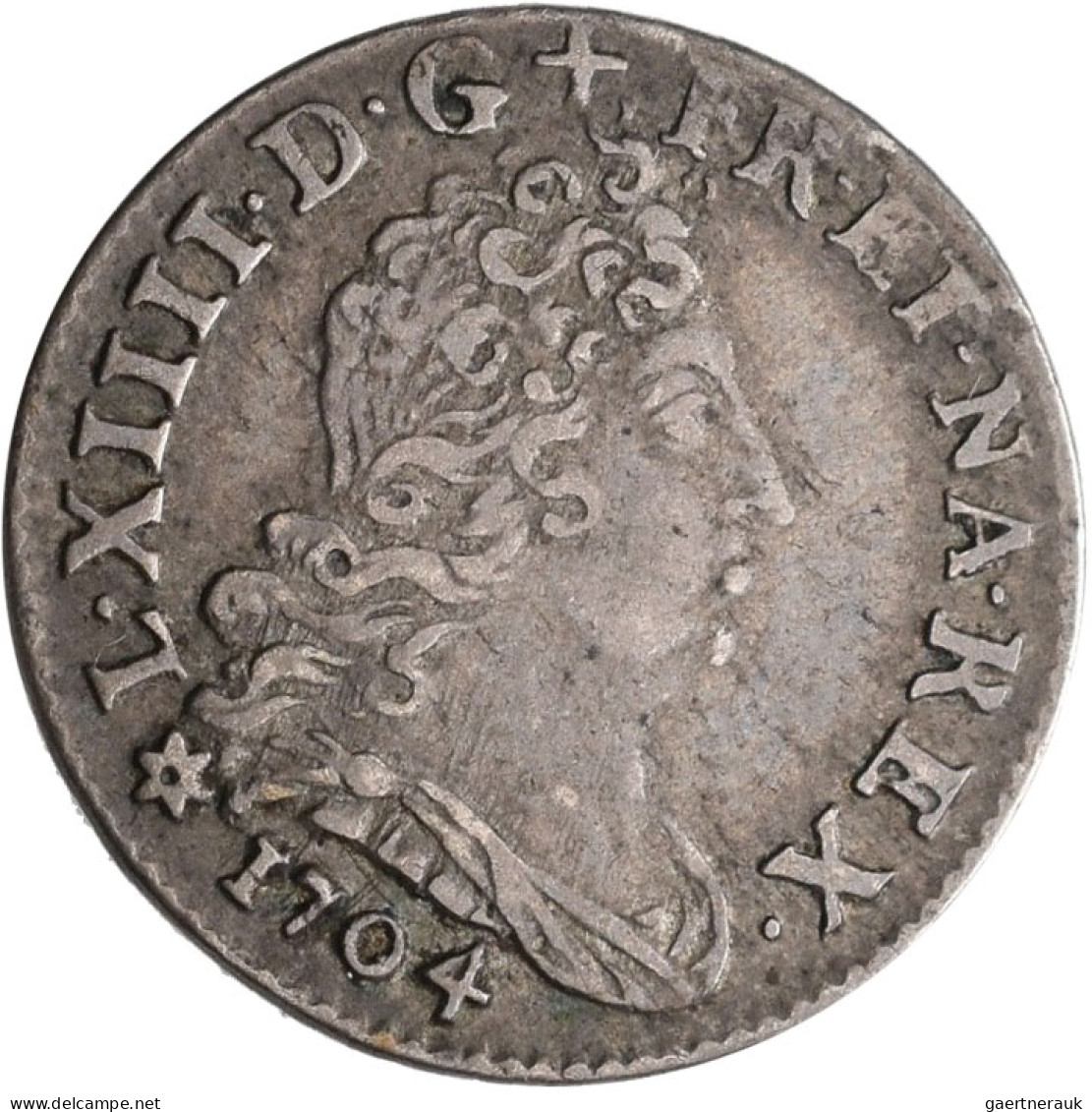 Frankreich: Louis XIV. 1643-1715: 1/16 Ecu Aux Insignes 1704, BB-Strassburg, KM# - Sonstige & Ohne Zuordnung