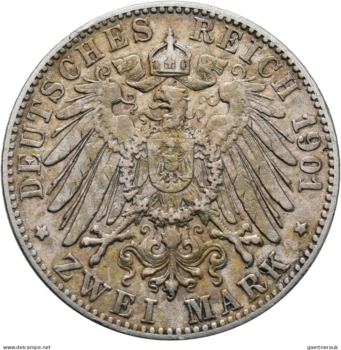 Baden: Friedrich I. 1852-1907: 2 Mark 1901 G, Jaeger 28. Sehr Schön+. - Taler Et Doppeltaler