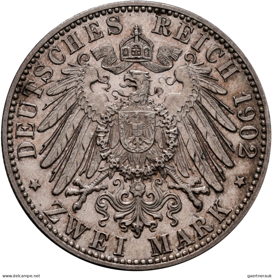 Baden: Friedrich I. 1852-1907: 2 Mark 1902, 50-jähriges Regierungsjubiläum, Jaeg - Taler Et Doppeltaler