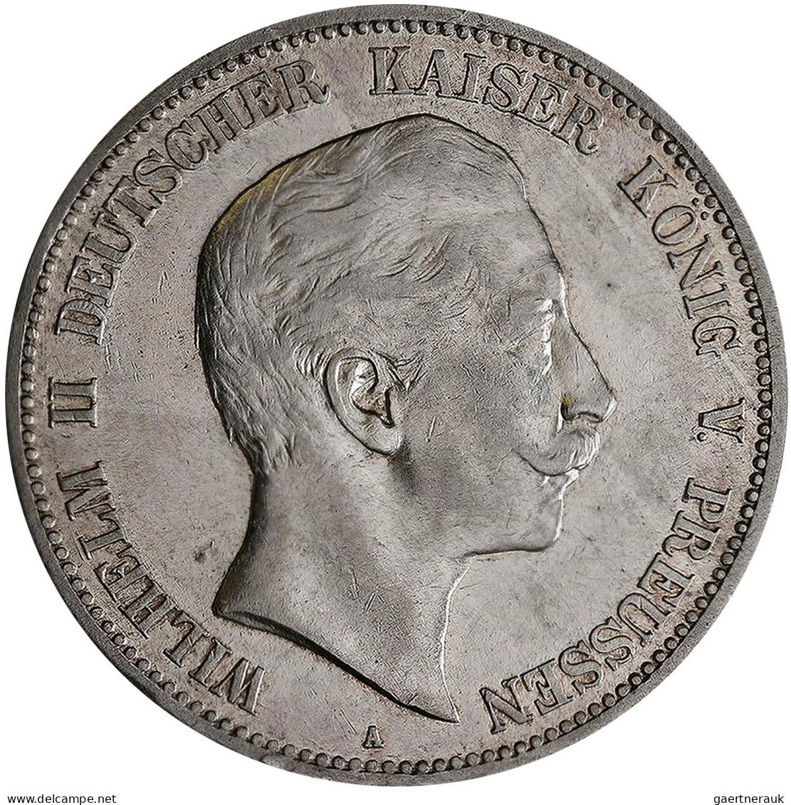 Preußen: Wilhelm II. 1888-1918: Typensammlung Mit 2 Mark 1904, 3 Mark 1912 Und 5 - Taler & Doppeltaler