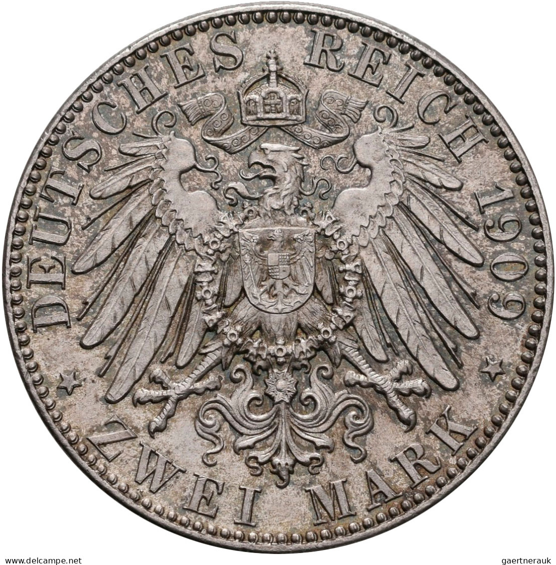 Sachsen: Friedrich August III. 1904-1918: 5 Mark 1909 Universität Leipzig, Jaege - Taler & Doppeltaler