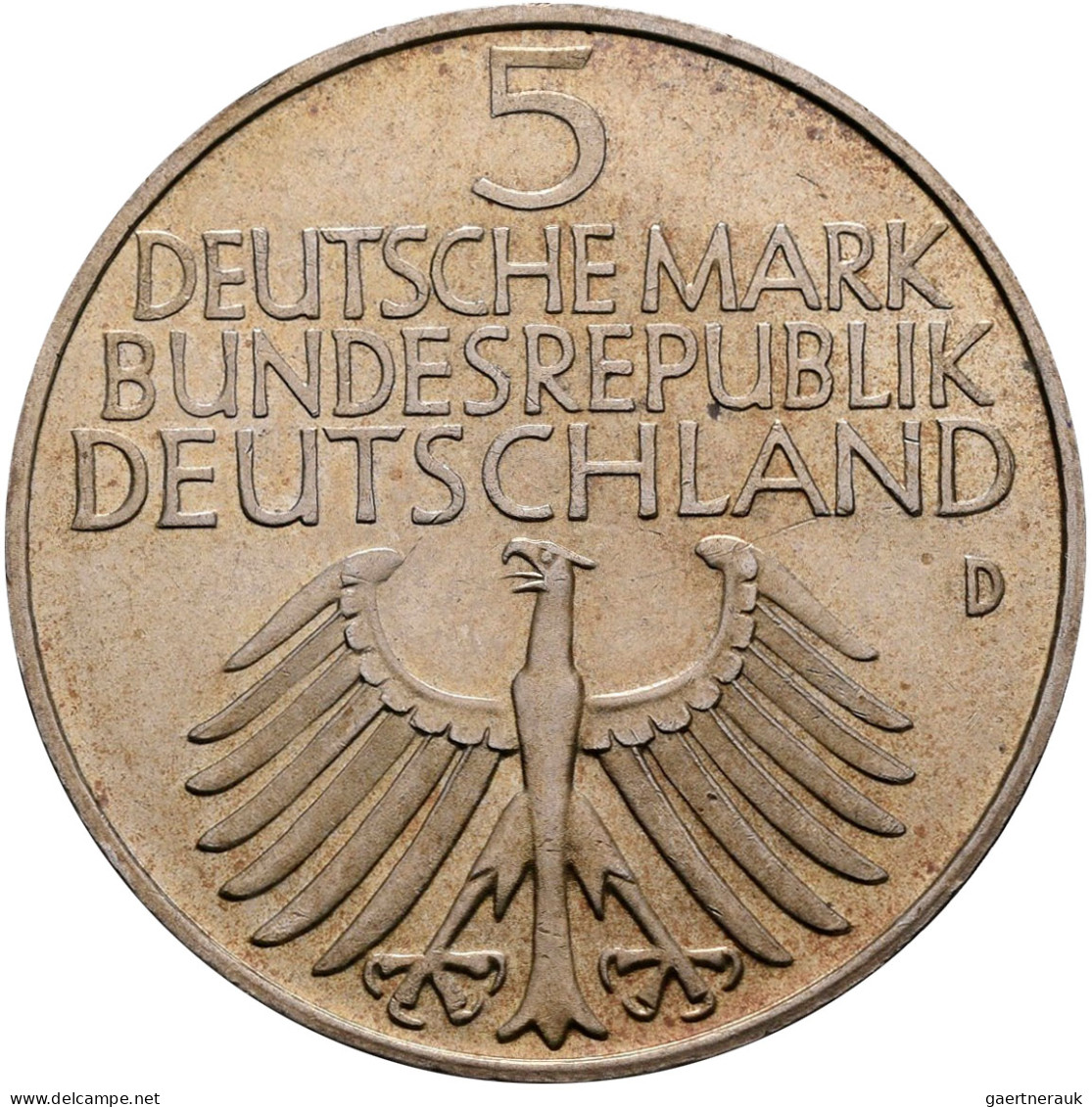 Bundesrepublik Deutschland 1948-2001: 5 DM 1952 D, Germanisches Museum, Jaeger 3 - Otros & Sin Clasificación