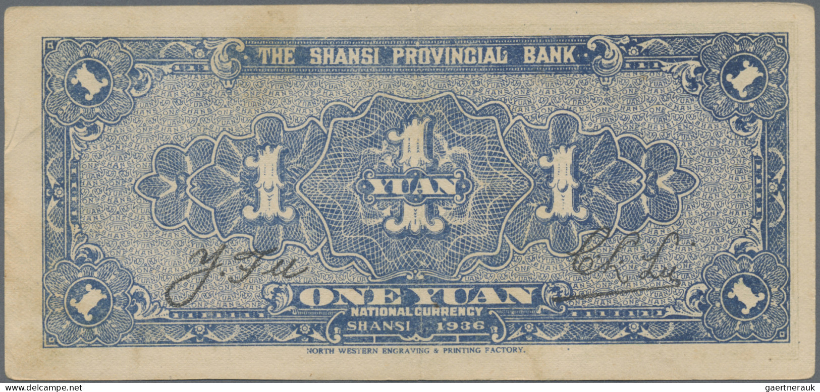 China: Lot With 6 Banknotes, Consisiting For The SHANSE PROVINCIAL BANK 1 Yuan 1 - Chine