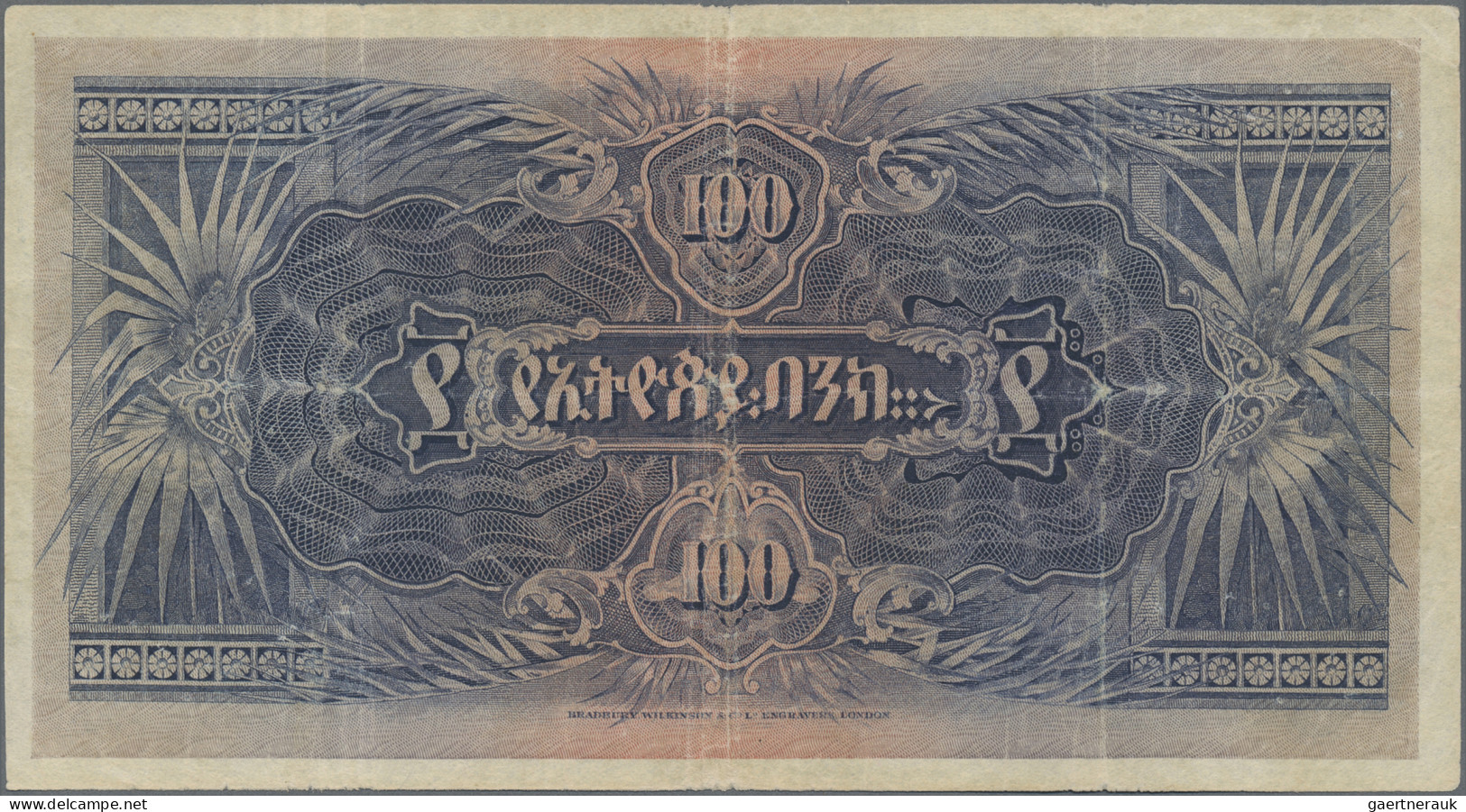Ethiopia: Bank Of Ethiopia, 100 Thalers 1932, P.10, Still Nice With Minor Margin - Ethiopia
