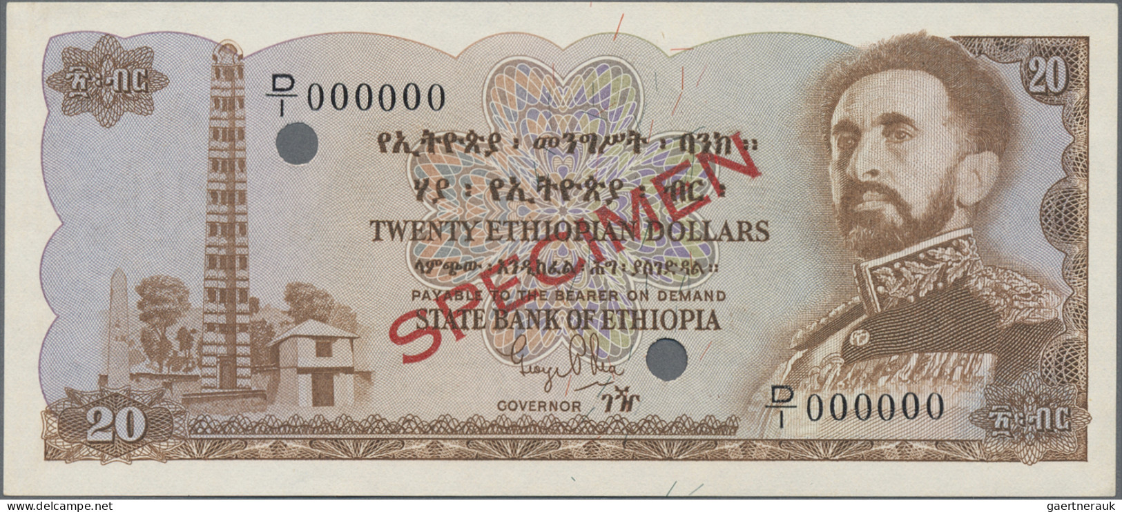 Ethiopia: State Bank Of Ethiopia, Nice Set With 1, 5 And 20 Dollars ND(1961) SPE - Ethiopia